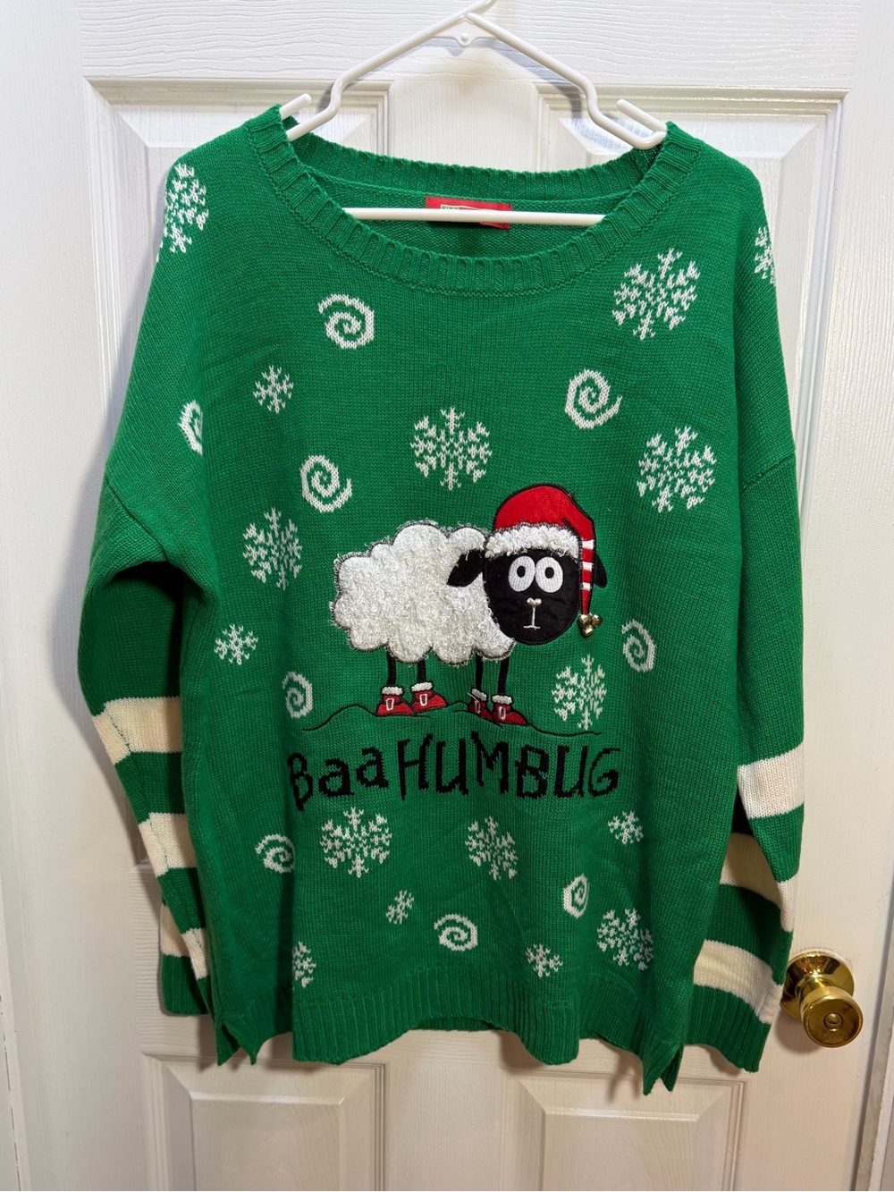 Women's Green 'Baa Humbug' Holiday Sweater